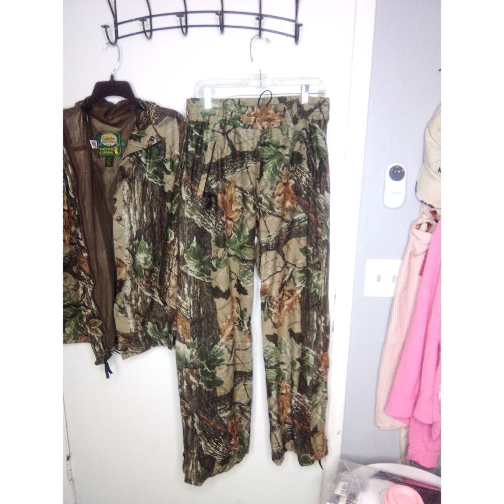 Cabelas Made In The USA Vintage Cameo Full Zip Hooded Hunting Jacket Size L And - Picture 11 of 12